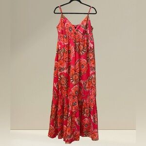 New York & Company Floral Boho Festival Wedding Maxi Dress Womens Size XL